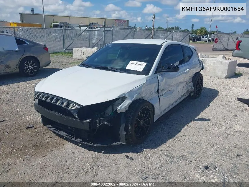 2019 Hyundai Veloster 2.0 VIN: KMHTG6AF9KU001654 Lot: 40022082