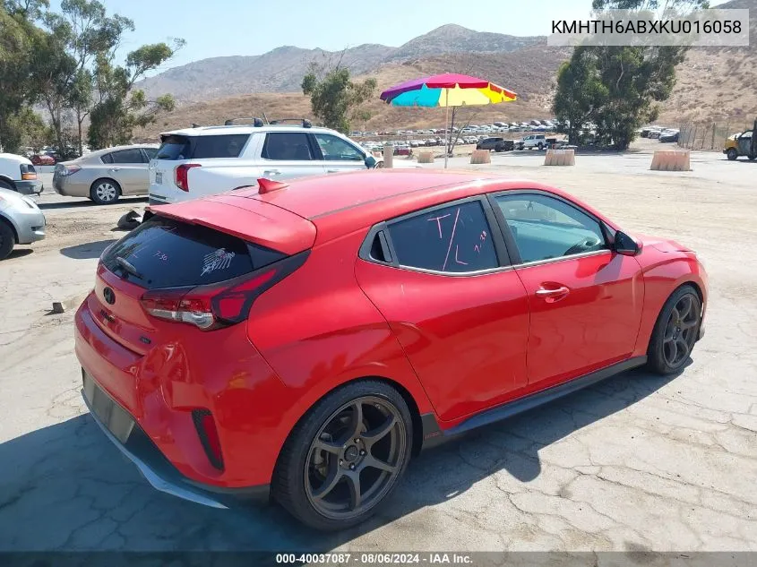 KMHTH6ABXKU016058 2019 Hyundai Veloster Turbo R-Spec