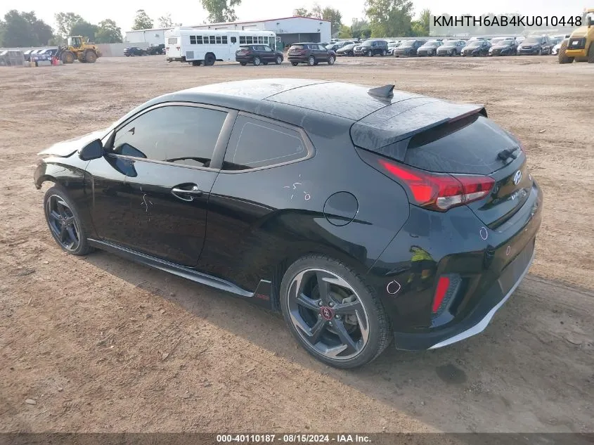 2019 Hyundai Veloster Turbo VIN: KMHTH6AB4KU010448 Lot: 40110187