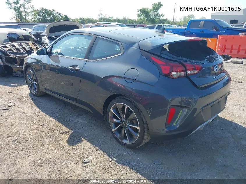 2019 Hyundai Veloster 2.0 Premium VIN: KMHTG6AF1KU001695 Lot: 40208682