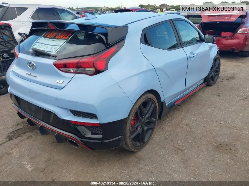 KMHT36AHXKU003121 2019 Hyundai Veloster N