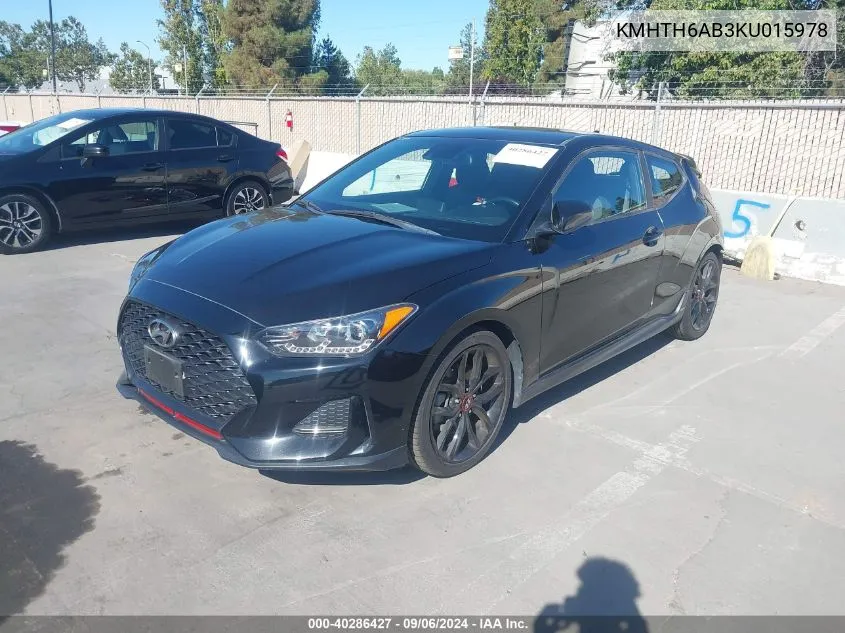 2019 Hyundai Veloster Turbo/Turbo R-Spec/Turbo VIN: KMHTH6AB3KU015978 Lot: 40286427