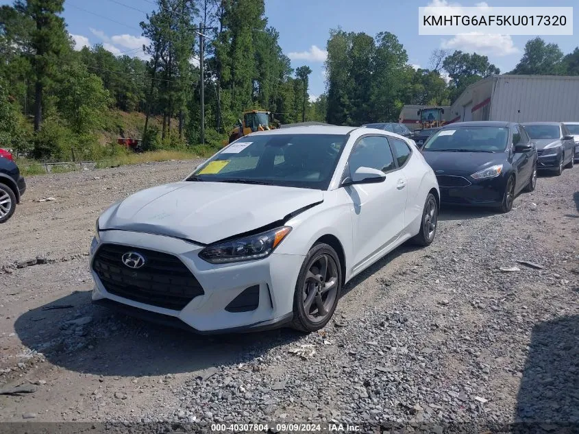 2019 Hyundai Veloster 2.0 VIN: KMHTG6AF5KU017320 Lot: 40307804