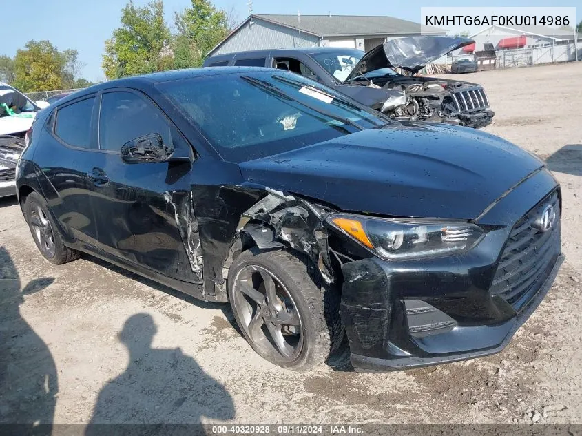 2019 Hyundai Veloster Premium VIN: KMHTG6AF0KU014986 Lot: 40320928