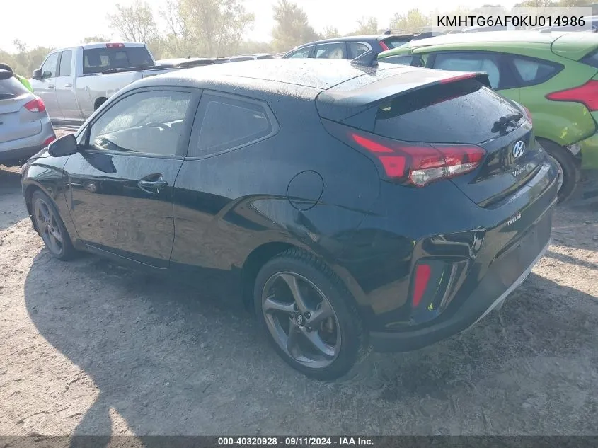 KMHTG6AF0KU014986 2019 Hyundai Veloster Premium