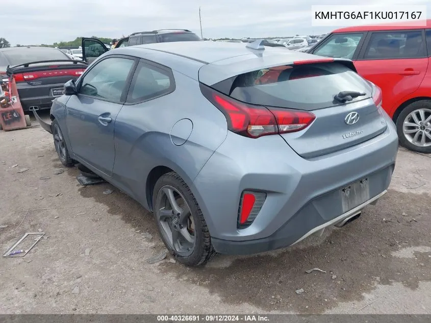 KMHTG6AF1KU017167 2019 Hyundai Veloster Premium