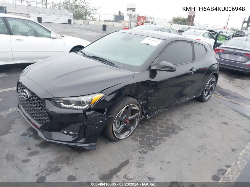 2019 Hyundai Veloster Turbo VIN: KMHTH6AB4KU006948 Lot: 40416605