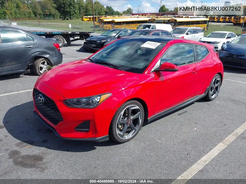 KMHTH6AB8KU007262 2019 Hyundai Veloster Turbo