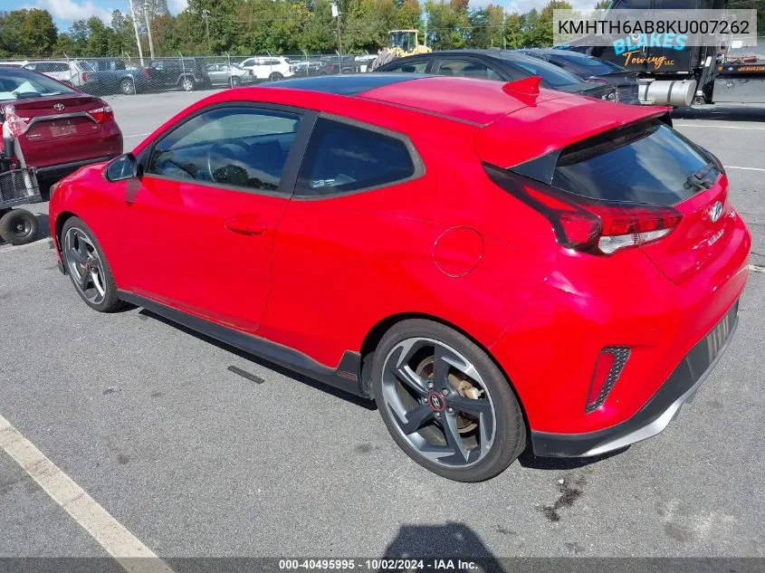 KMHTH6AB8KU007262 2019 Hyundai Veloster Turbo