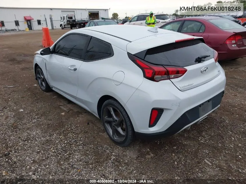 2019 Hyundai Veloster 2.0 VIN: KMHTG6AF6KU018248 Lot: 40508982