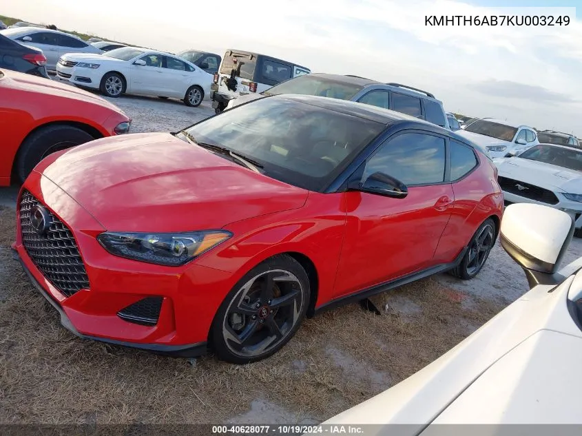 2019 Hyundai Veloster Turbo Ultimate VIN: KMHTH6AB7KU003249 Lot: 40628077