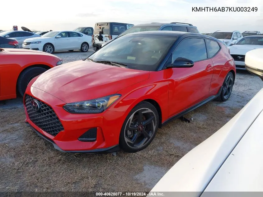 2019 Hyundai Veloster Turbo Ultimate VIN: KMHTH6AB7KU003249 Lot: 40628077