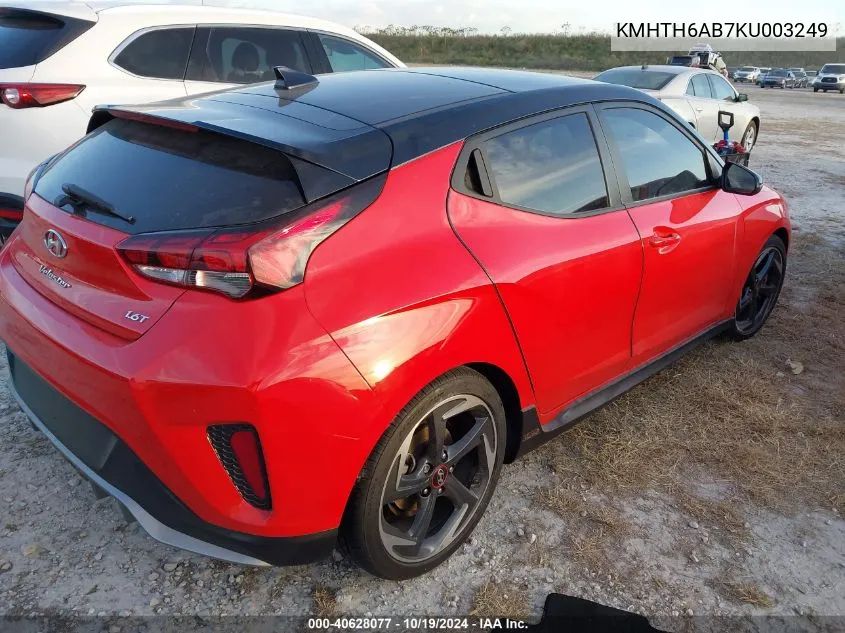 KMHTH6AB7KU003249 2019 Hyundai Veloster Turbo Ultimate