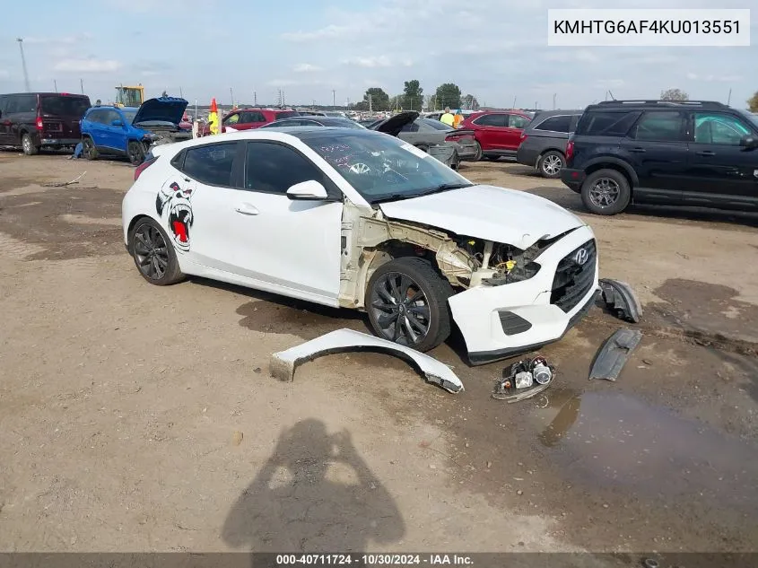 KMHTG6AF4KU013551 2019 Hyundai Veloster 2.0 Premium