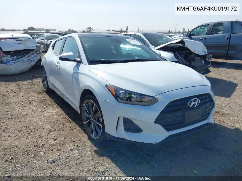 2019 Hyundai Veloster 2.0 Premium VIN: KMHTG6AF4KU019172 Lot: 40791810