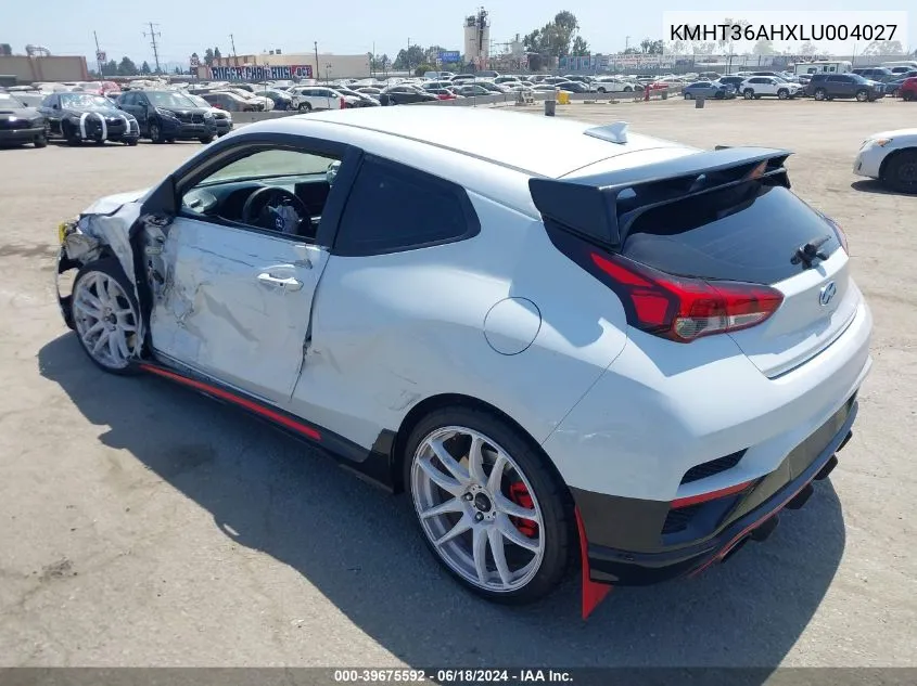 KMHT36AHXLU004027 2020 Hyundai Veloster N