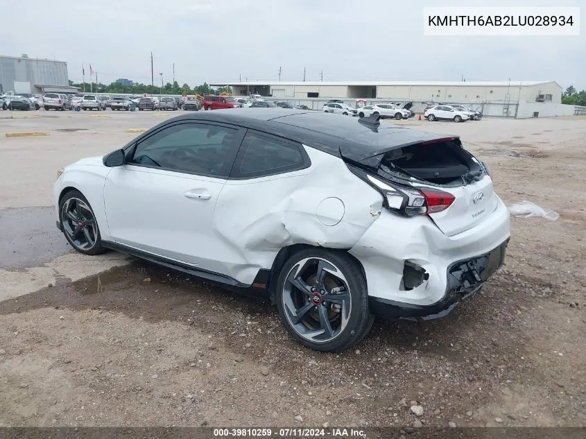 KMHTH6AB2LU028934 2020 Hyundai Veloster