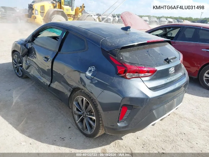 2020 Hyundai Veloster 2.0 Premium VIN: KMHTG6AF4LU031498 Lot: 40133723