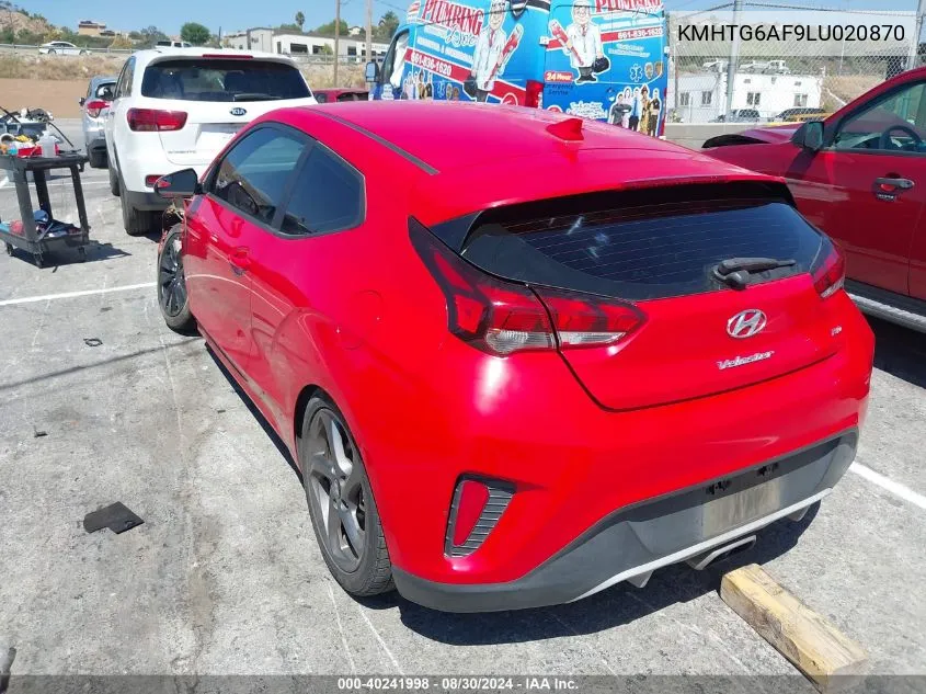 2020 Hyundai Veloster 2.0 VIN: KMHTG6AF9LU020870 Lot: 40241998