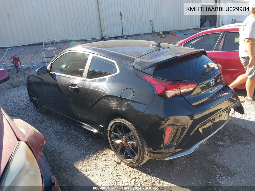 2020 Hyundai Veloster Turbo R-Spec VIN: KMHTH6AB0LU029984 Lot: 40576977