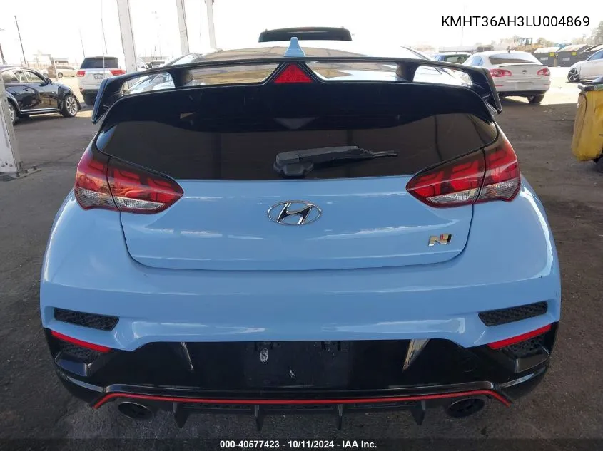 2020 Hyundai Veloster N VIN: KMHT36AH3LU004869 Lot: 40577423