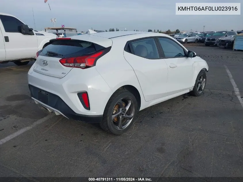 2020 Hyundai Veloster 2.0 VIN: KMHTG6AF0LU023916 Lot: 40791311