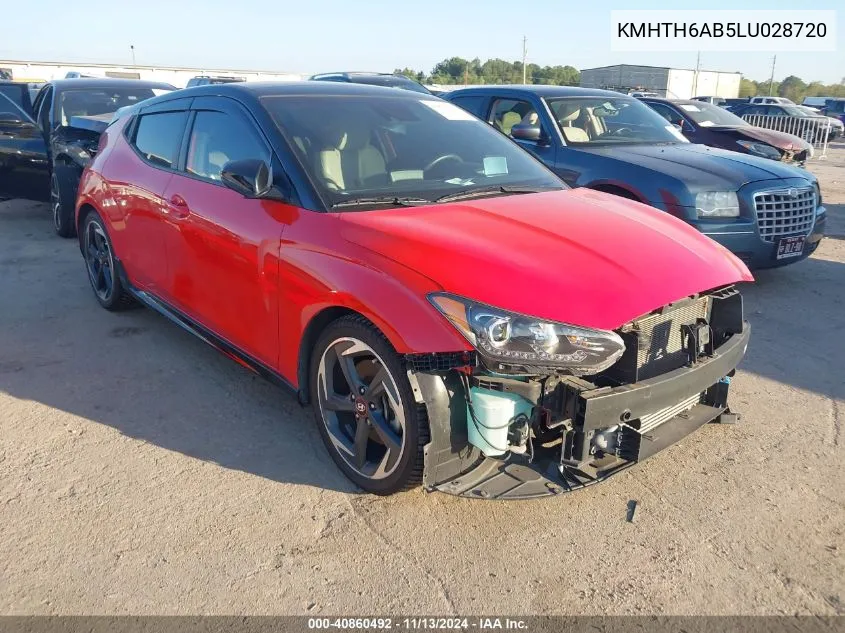 2020 Hyundai Veloster Turbo Ultimate VIN: KMHTH6AB5LU028720 Lot: 40860492