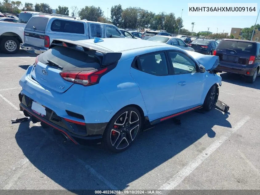 2021 Hyundai Veloster N VIN: KMHT36AHXMU009164 Lot: 40236288