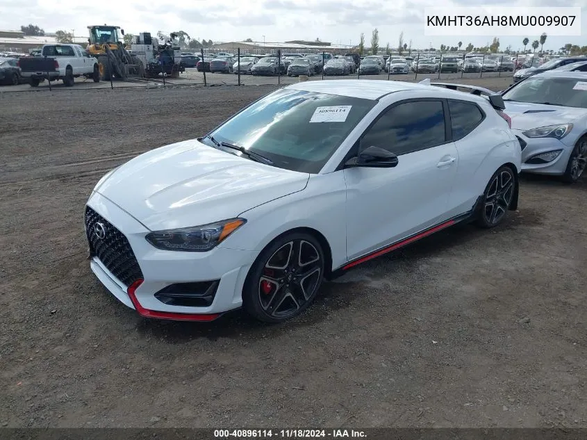 2021 Hyundai Veloster N VIN: KMHT36AH8MU009907 Lot: 40896114