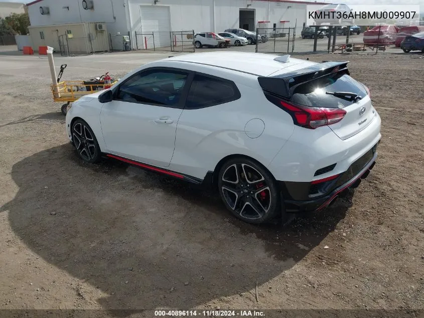 2021 Hyundai Veloster N VIN: KMHT36AH8MU009907 Lot: 40896114