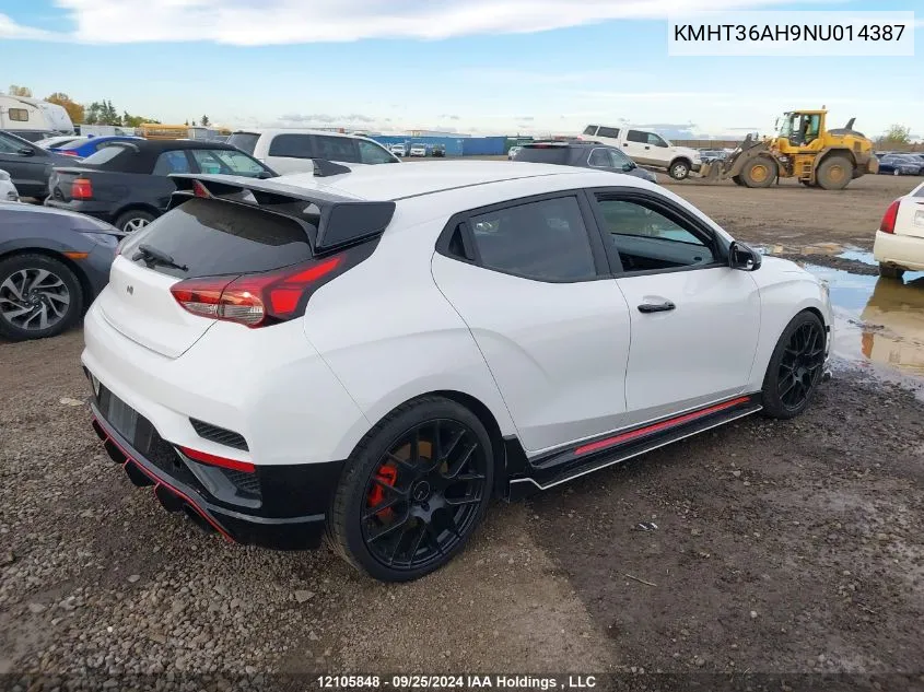 KMHT36AH9NU014387 2022 Hyundai Veloster N