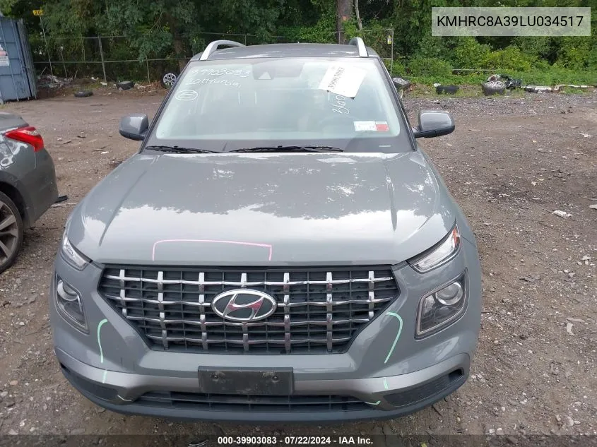 2020 Hyundai Venue Sel VIN: KMHRC8A39LU034517 Lot: 39903083