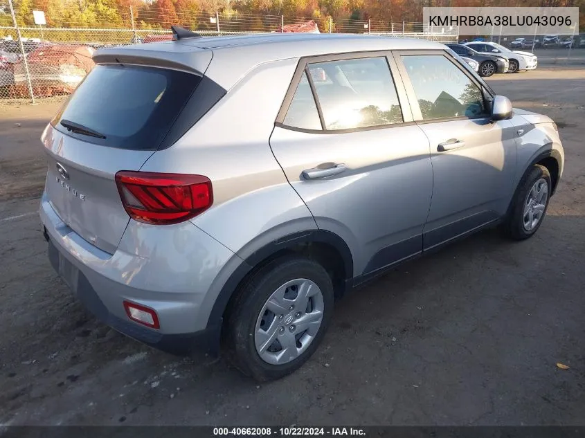 2020 Hyundai Venue Se VIN: KMHRB8A38LU043096 Lot: 40662008