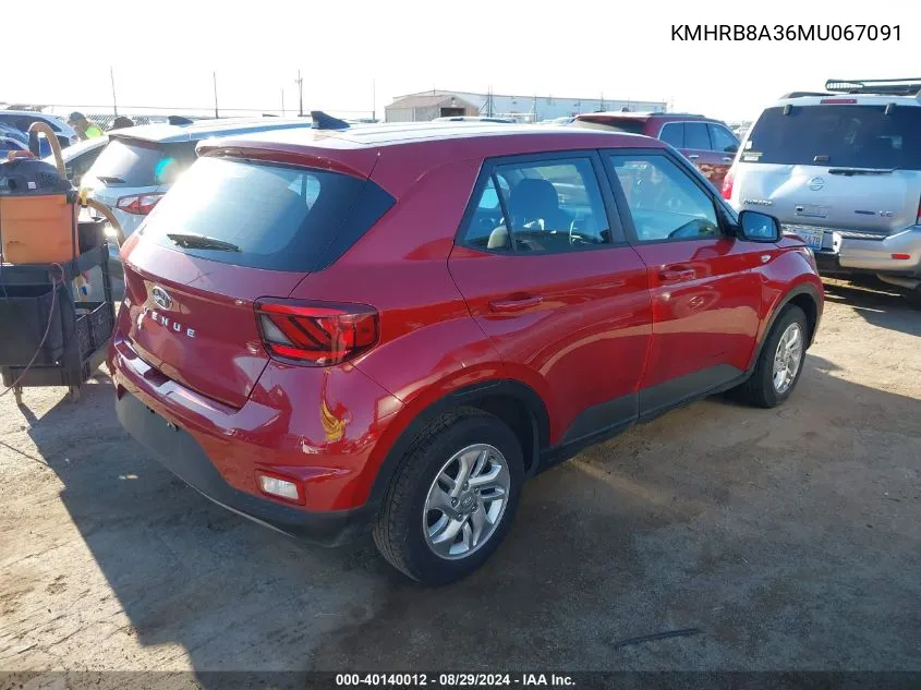 2021 Hyundai Venue Se VIN: KMHRB8A36MU067091 Lot: 40140012