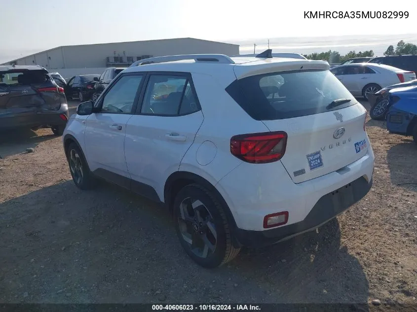 2021 Hyundai Venue Sel VIN: KMHRC8A35MU082999 Lot: 40606023