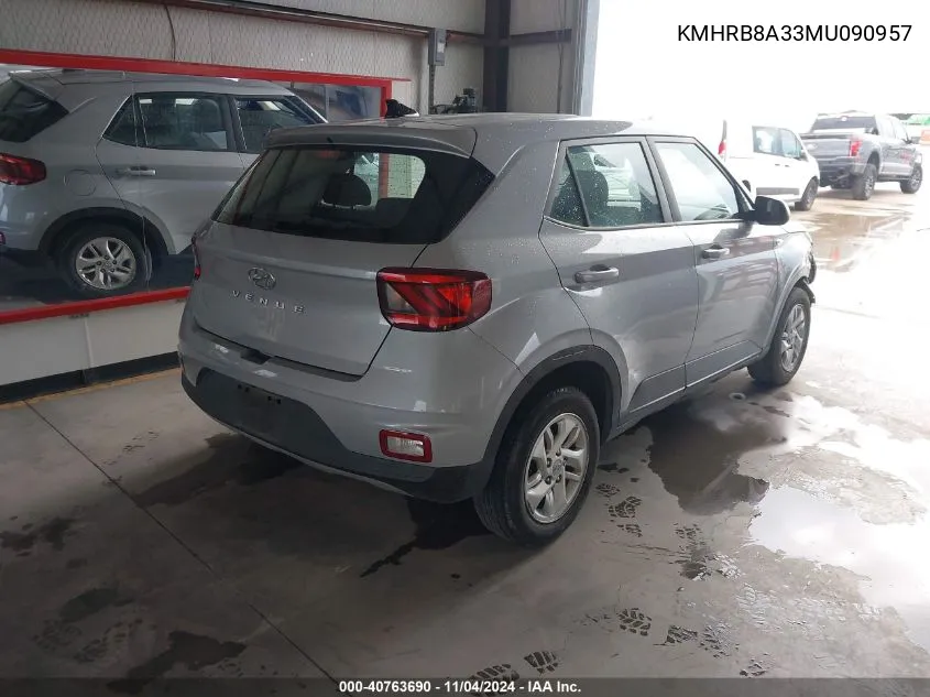 2021 Hyundai Venue Se VIN: KMHRB8A33MU090957 Lot: 40763690