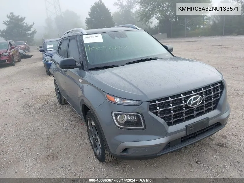 2022 Hyundai Venue Limited VIN: KMHRC8A32NU133571 Lot: 40096367