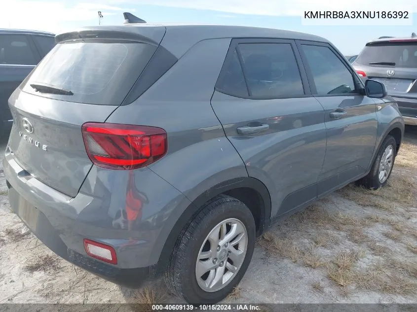 2022 Hyundai Venue Se VIN: KMHRB8A3XNU186392 Lot: 40609139