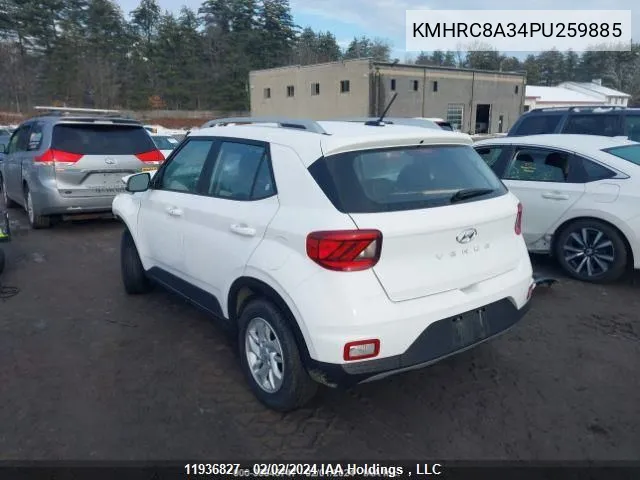 2023 Hyundai Venue Sel/Limited VIN: KMHRC8A34PU259885 Lot: 11936827