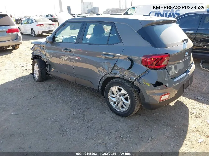 2023 Hyundai Venue Se VIN: KMHRB8A32PU228539 Lot: 40445703