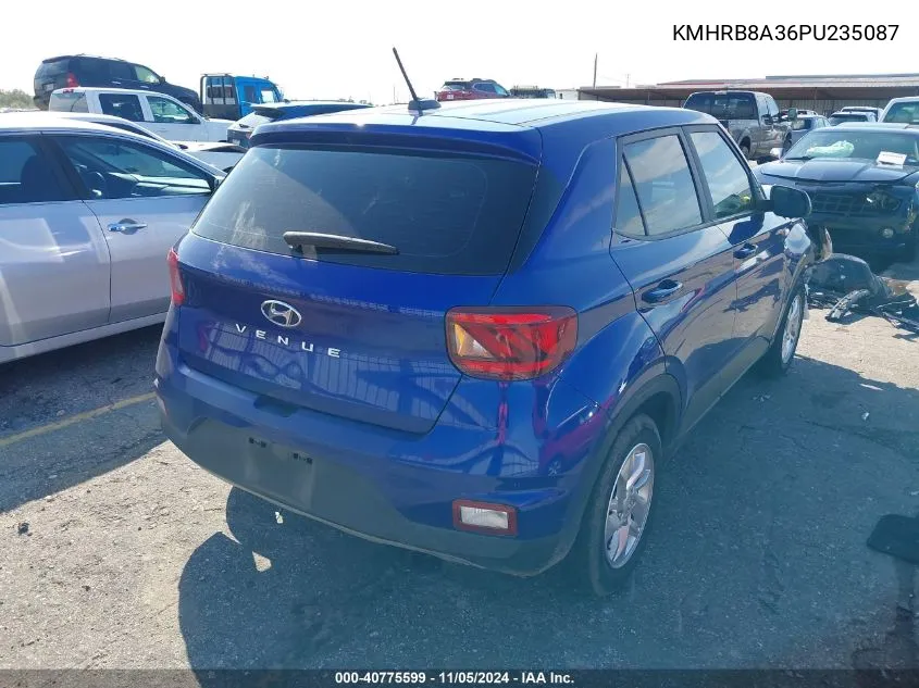 2023 Hyundai Venue Se VIN: KMHRB8A36PU235087 Lot: 40775599