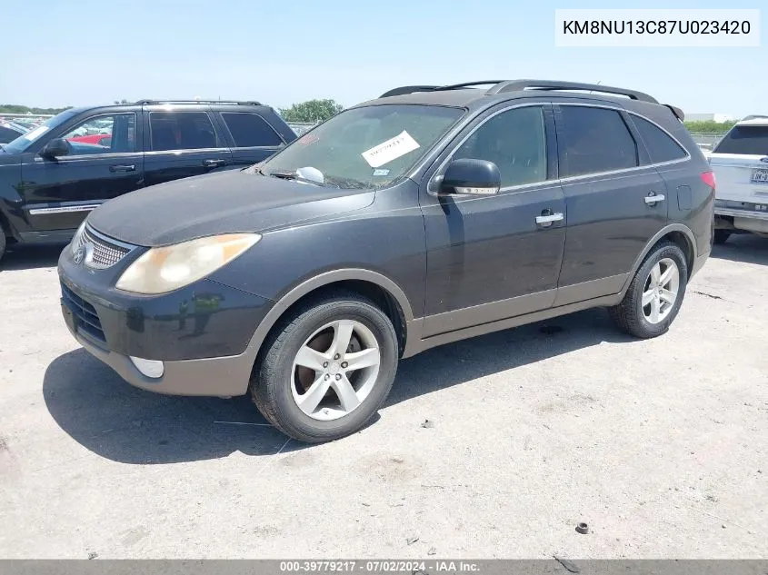 2007 Hyundai Veracruz Gls/Limited/Se VIN: KM8NU13C87U023420 Lot: 39779217