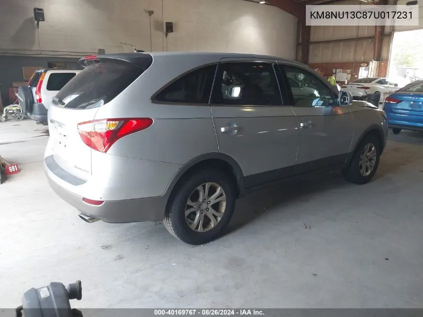 2007 Hyundai Veracruz Gls/Limited/Se VIN: KM8NU13C87U017231 Lot: 40169767