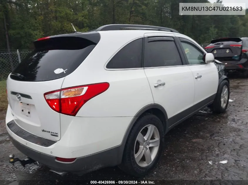 2007 Hyundai Veracruz Gls/Limited/Se VIN: KM8NU13C47U021633 Lot: 40426986