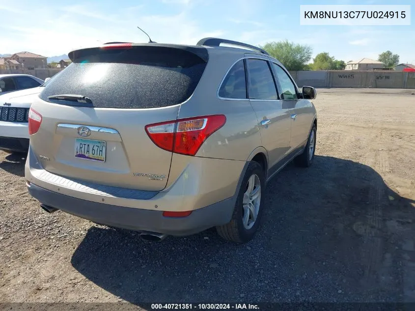 2007 Hyundai Veracruz Gls/Limited/Se VIN: KM8NU13C77U024915 Lot: 40721351