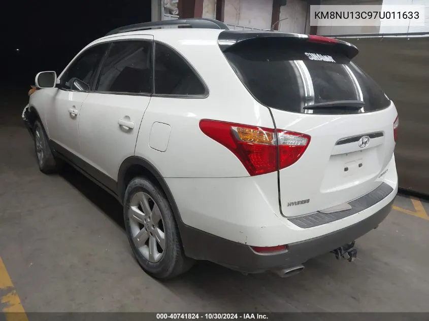 2007 Hyundai Veracruz Gls/Limited/Se VIN: KM8NU13C97U011633 Lot: 40741824