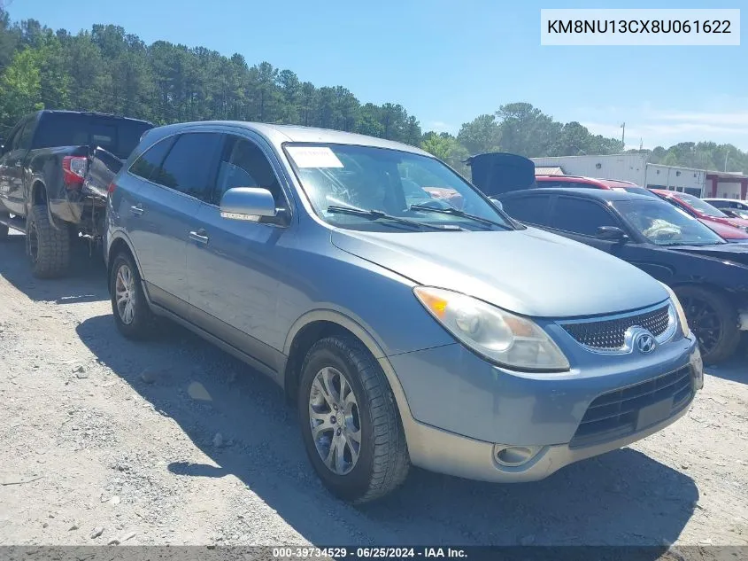 2008 Hyundai Veracruz Gls/Limited/Se VIN: KM8NU13CX8U061622 Lot: 39734529