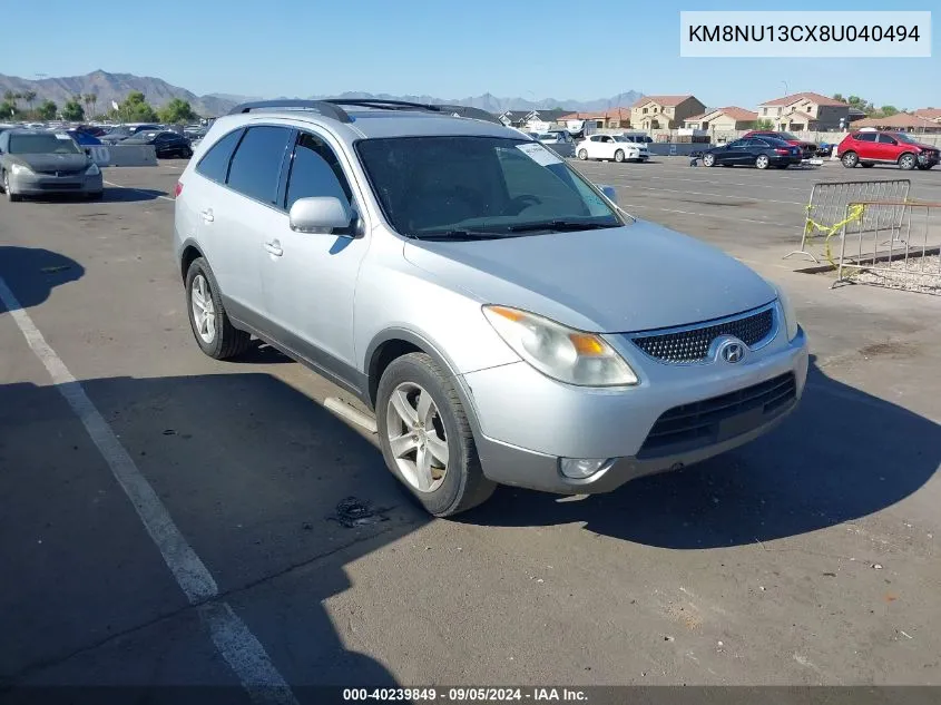 2008 Hyundai Veracruz Gls/Limited/Se VIN: KM8NU13CX8U040494 Lot: 40239849