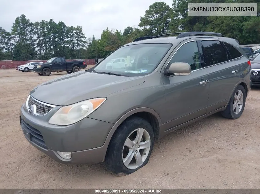 2008 Hyundai Veracruz Gls/Limited/Se VIN: KM8NU13CX8U038390 Lot: 40259891