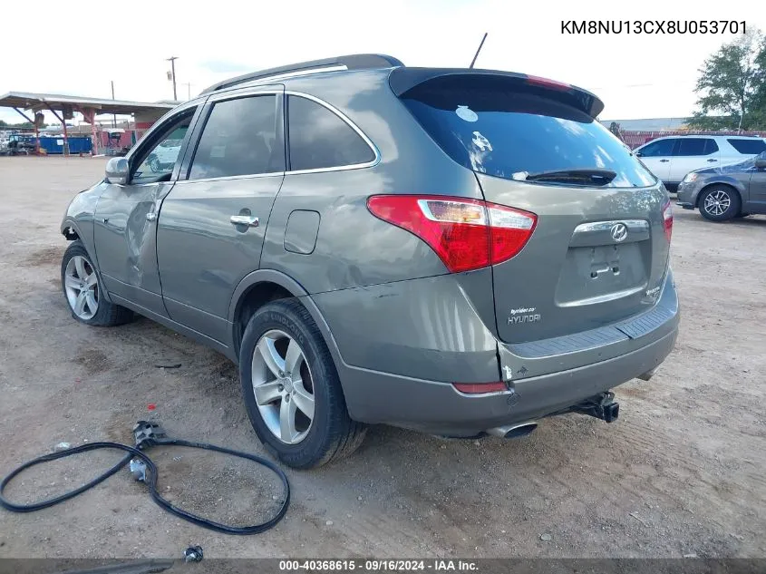 2008 Hyundai Veracruz VIN: KM8NU13CX8U053701 Lot: 40368615